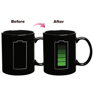 12oz heat reactive ceramic color changing custom coffee mug cup