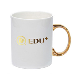 11oz own design ceramic mug with gold handle